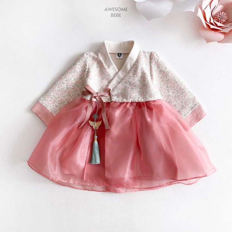 Awesome Bebe - Korean Children Fashion - #prettylittlegirls - Pink Flower Girls Hanbok - 7