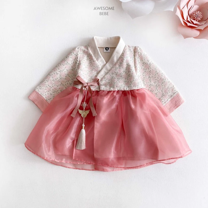 Awesome Bebe - Korean Children Fashion - #todddlerfashion - Pink Flower Girls Hanbok - 8