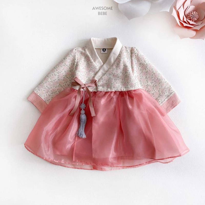 Awesome Bebe - Korean Children Fashion - #toddlerclothing - Pink Flower Girls Hanbok - 9