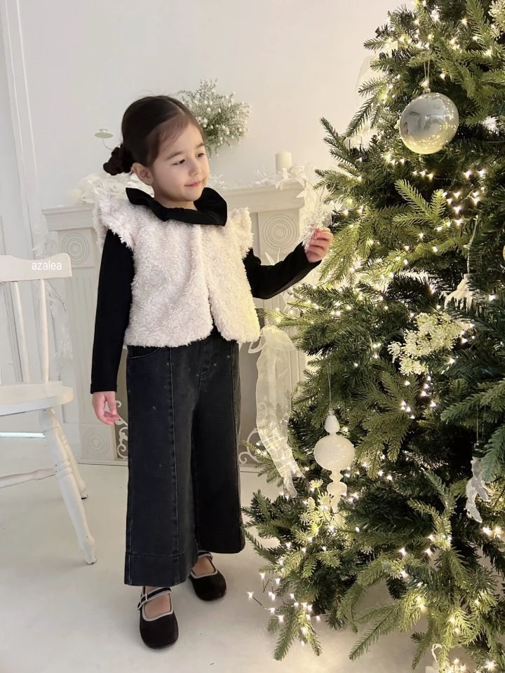 Azalea - Korean Children Fashion - #discoveringself - Pintuck Wide Denim Pants - 8