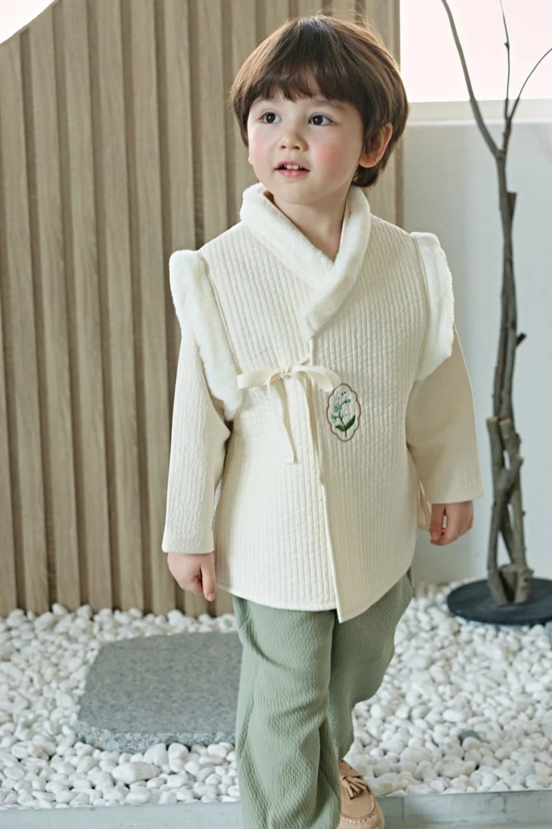 Bbb - Korean Children Fashion - #designkidswear - Floral Boy Hanbok Baeja Vest - 7