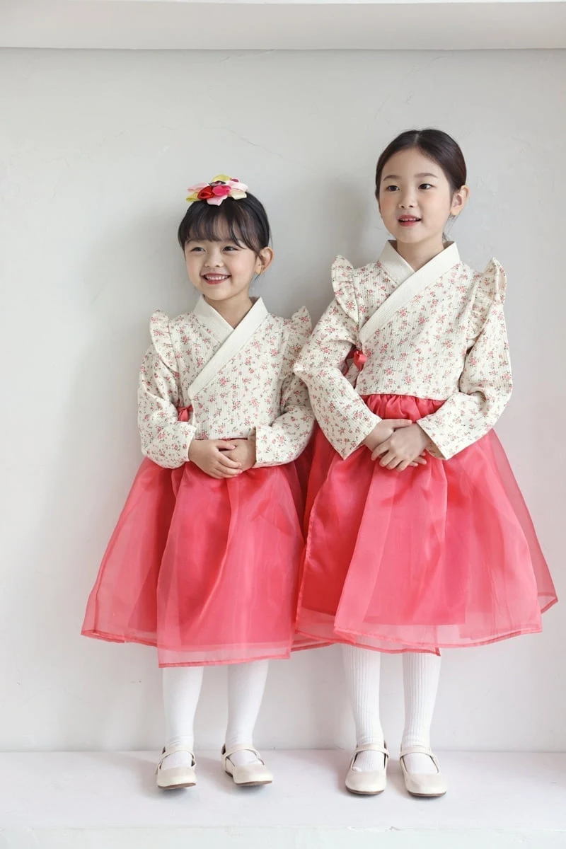 Bbb - Korean Children Fashion - #discoveringself - Kids Floral Girl Hanbok