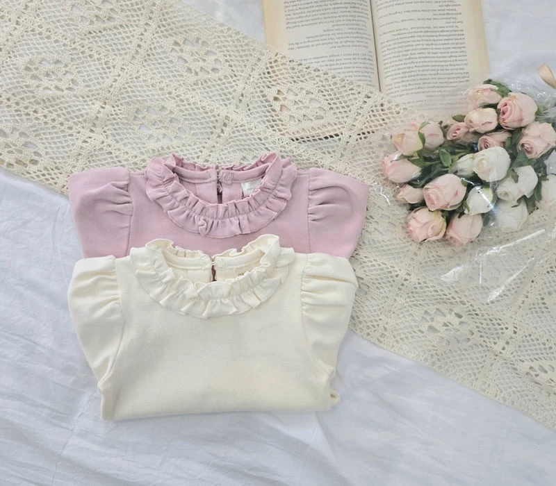 Bbb - Korean Children Fashion - #kidsshorts - Neck Frill Tee