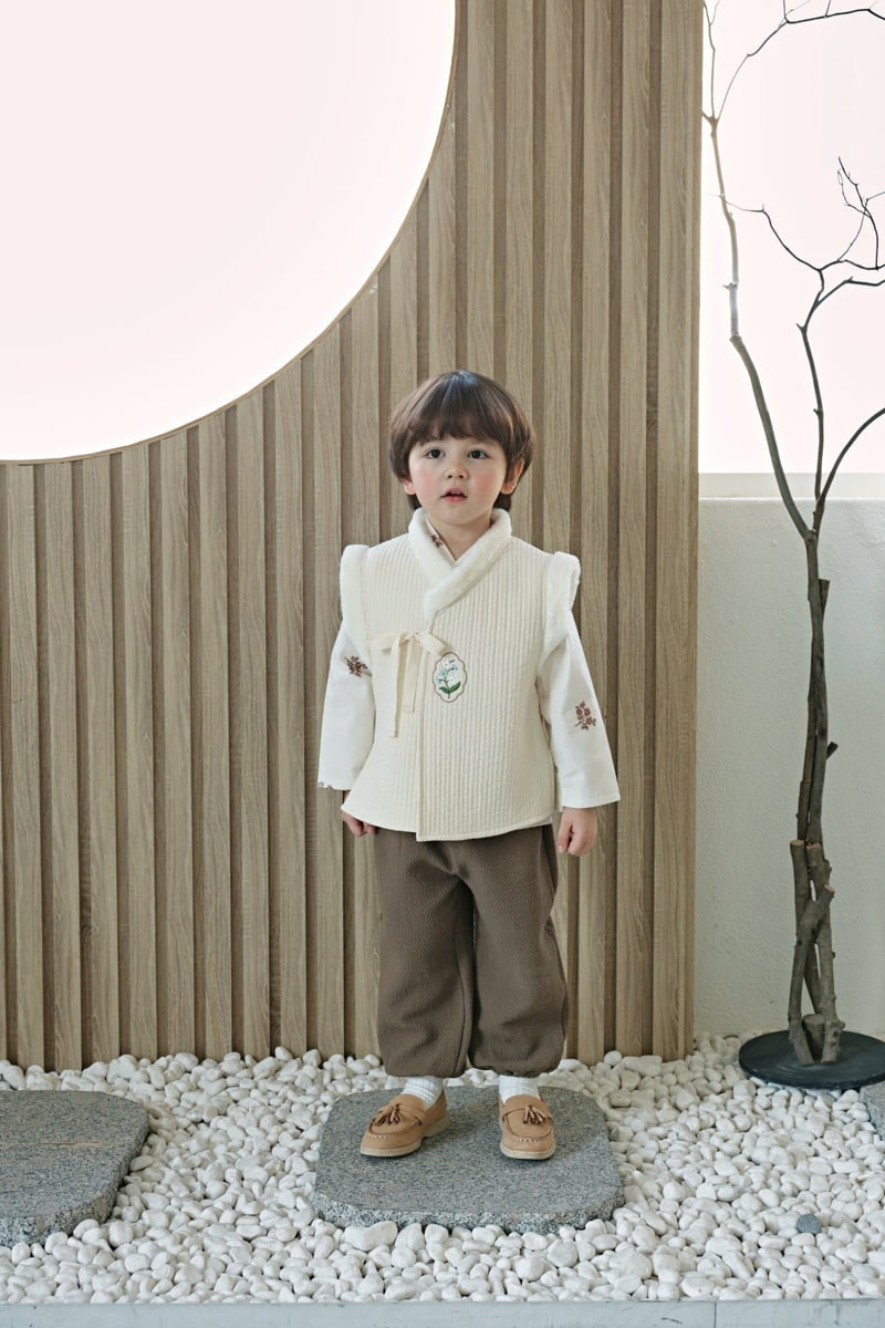 Bbb - Korean Children Fashion - #prettylittlegirls - Floral Boy Hanbok Baeja Vest