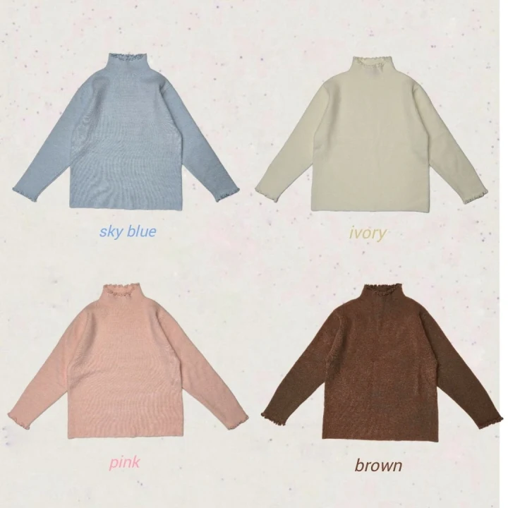 Bymimi - Korean Children Fashion - #fashionkids - Smoothie Knit Turtleneck Tee