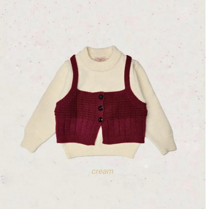 Bymimi - Korean Children Fashion - #kidsshorts - Vest Detail Knit Tee