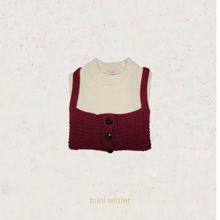 Bymimi - Korean Children Fashion - #kidzfashiontrend - Vest Detail Knit Tee - 3