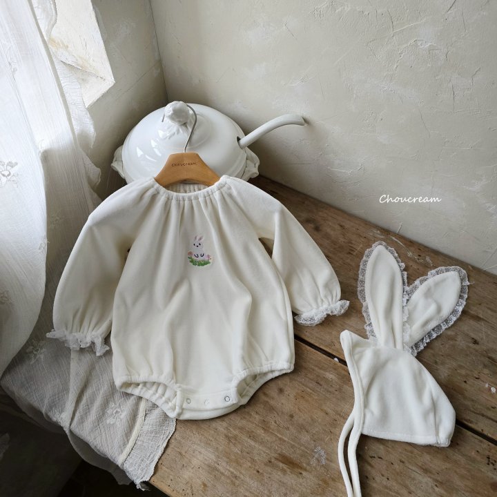 Choucream - Korean Baby Fashion - #babyboutiqueclothing - Cute Rabbit Suit Bonnet Set - 3