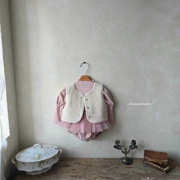 Choucream - Korean Baby Fashion - #babyboutiqueclothing - Bien Tweed Vest - 10