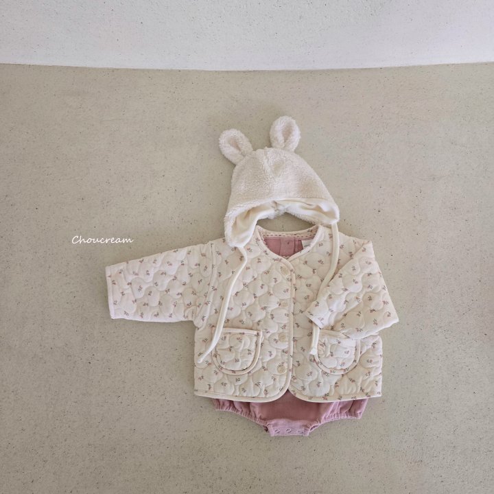 Choucream - Korean Baby Fashion - #babyfashion - Flower Padding Jacket - 5