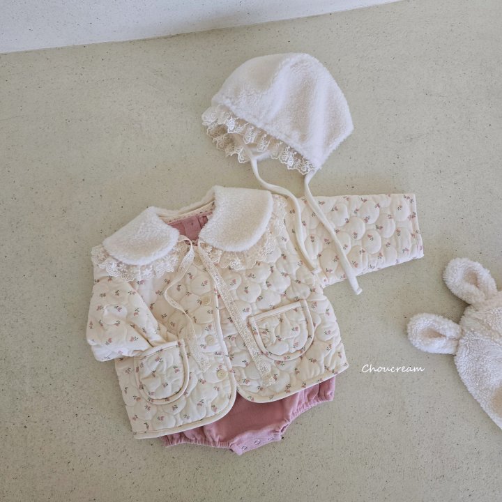 Choucream - Korean Baby Fashion - #babyfever - Flower Padding Jacket - 6