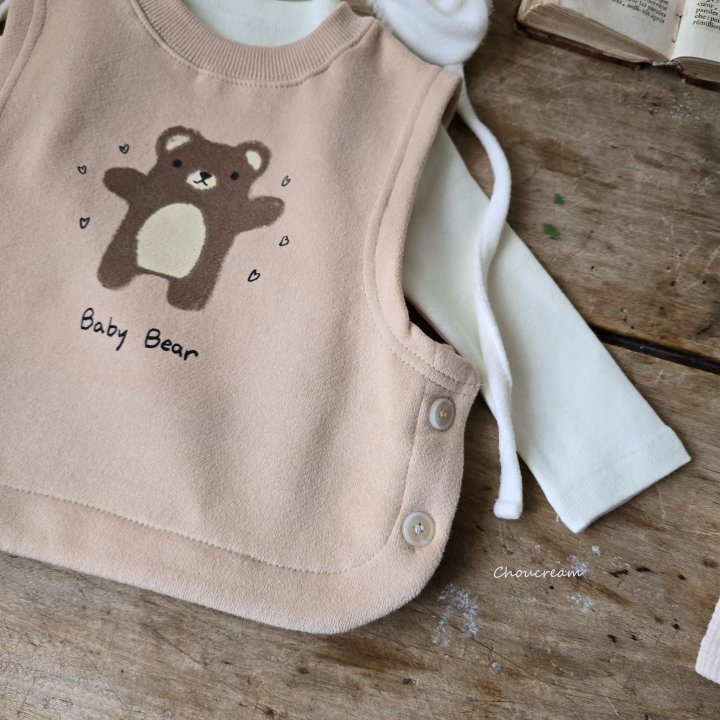 Choucream - Korean Baby Fashion - #babygirlfashion - Cutie Bear Vest - 6