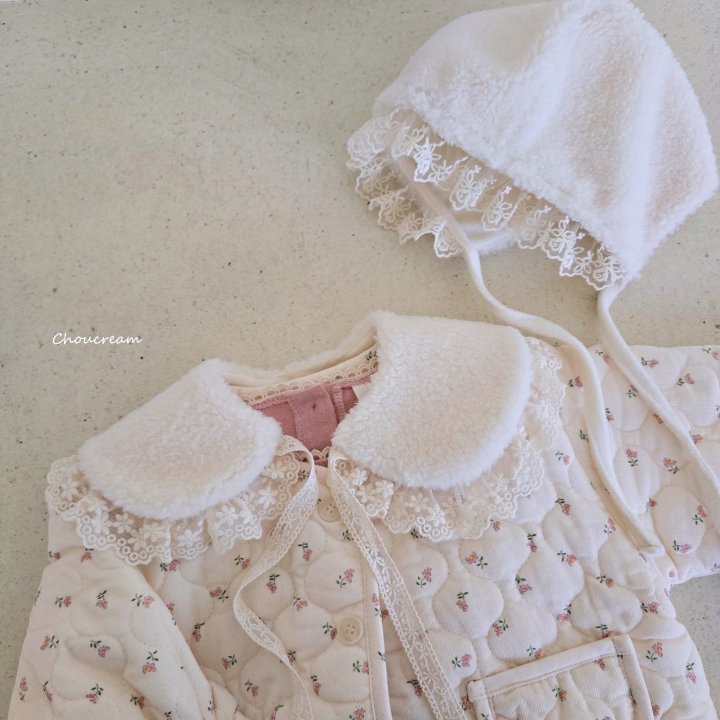 Choucream - Korean Baby Fashion - #babyoninstagram - Flower Padding Jacket - 9