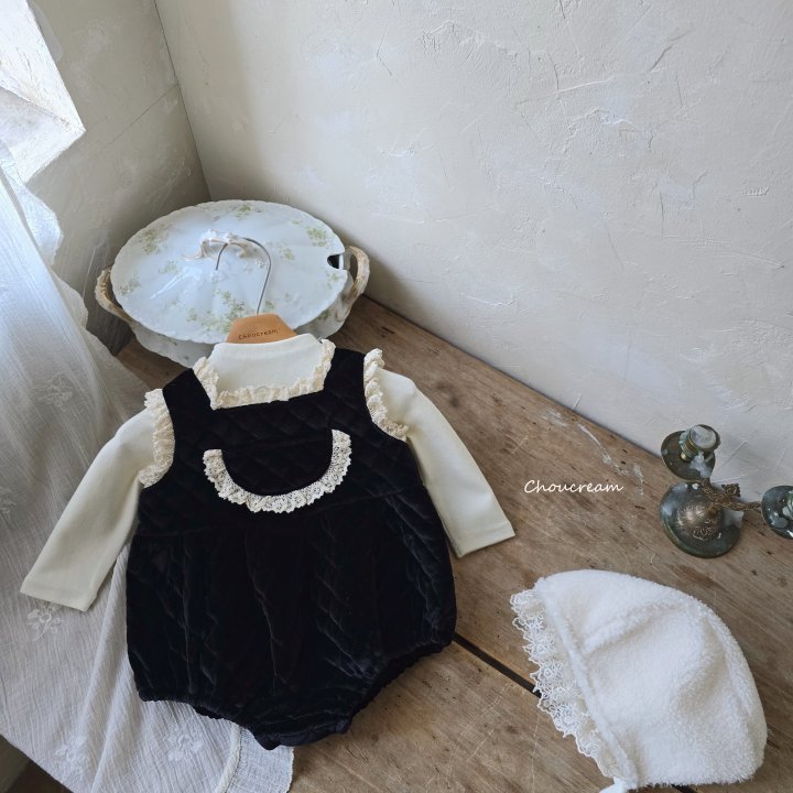 Choucream - Korean Baby Fashion - #babyootd - Quilting Lace Suit - 3