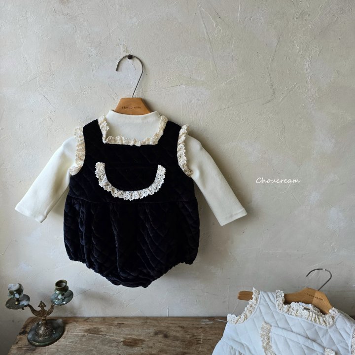 Choucream - Korean Baby Fashion - #babyoutfit - Quilting Lace Suit - 5