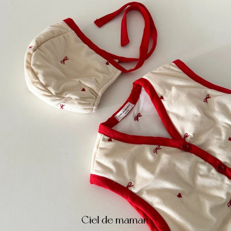 Ciel De Maman - Korean Baby Fashion - #smilingbaby - Cozy Ribbon Vest Set - 4