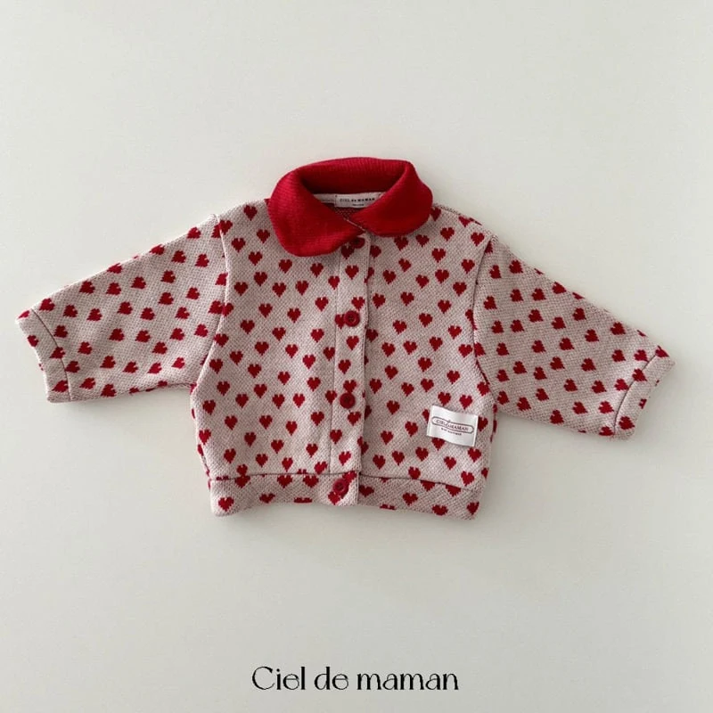 Ciel De Maman - Korean Baby Fashion - #babyboutique - Heart Top Bottom Set - 3