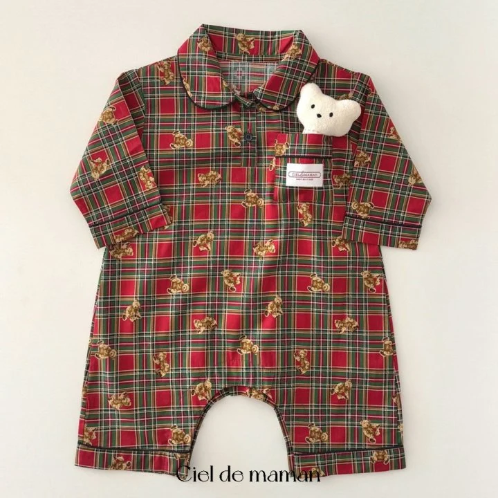 Ciel De Maman - Korean Baby Fashion - #onlinebabyshop - Bebe Cutie Bear Pajamas - 4