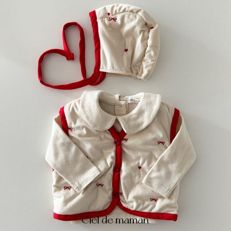 Ciel De Maman - Korean Baby Fashion - #babyboutiqueclothing - Cozy Ribbon Vest Set - 5