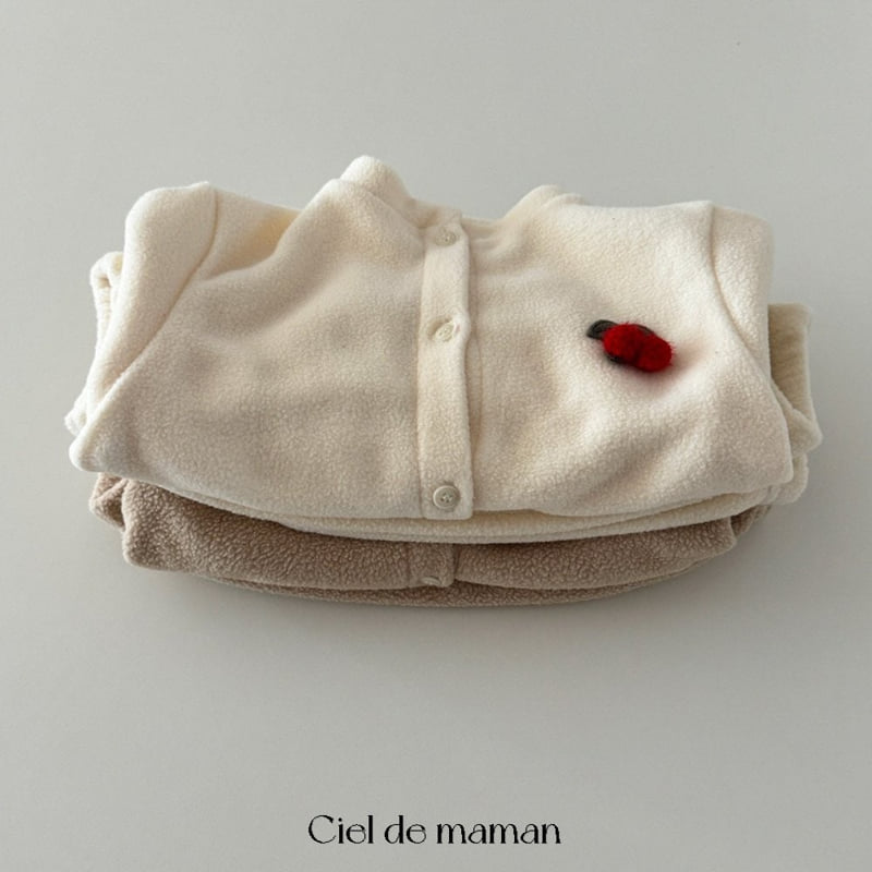 Ciel De Maman - Korean Baby Fashion - #babygirlfashion - Fleece Cherry Top Bottom Set - 10