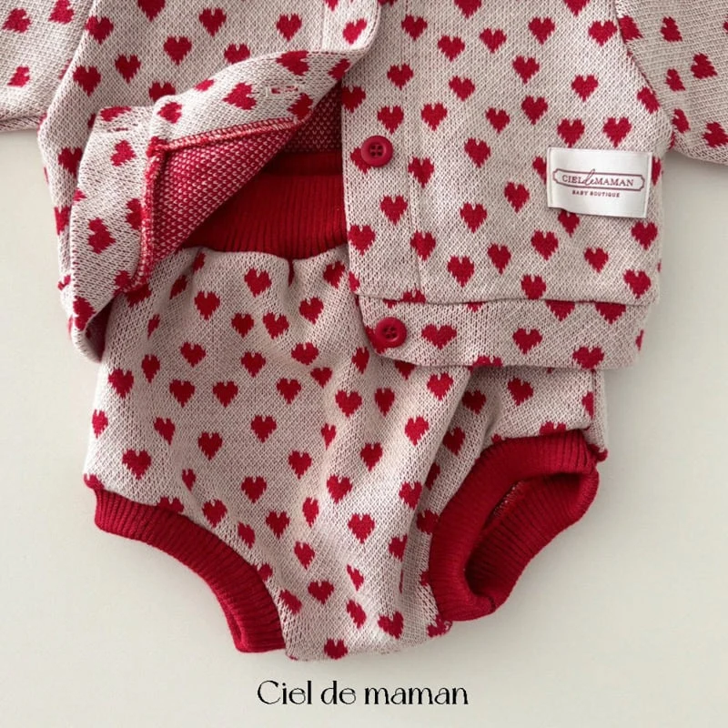 Ciel De Maman - Korean Baby Fashion - #babylifestyle - Heart Top Bottom Set - 9