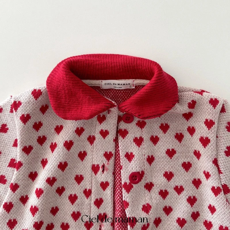 Ciel De Maman - Korean Baby Fashion - #babyoninstagram - Heart Top Bottom Set - 10