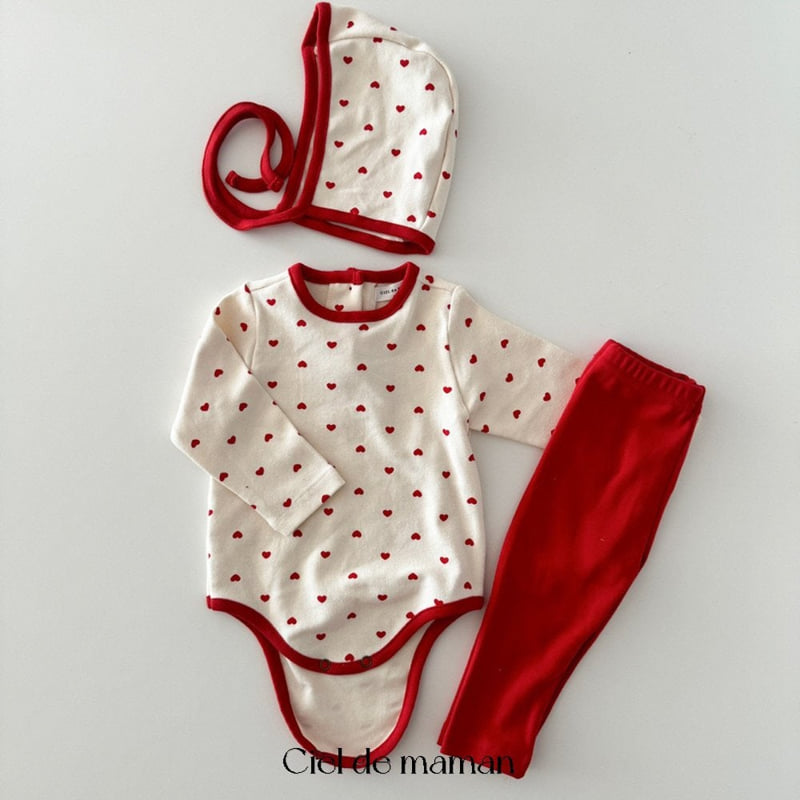 Ciel De Maman - Korean Baby Fashion - #babyoninstagram - Little Heart Suit Set - 4