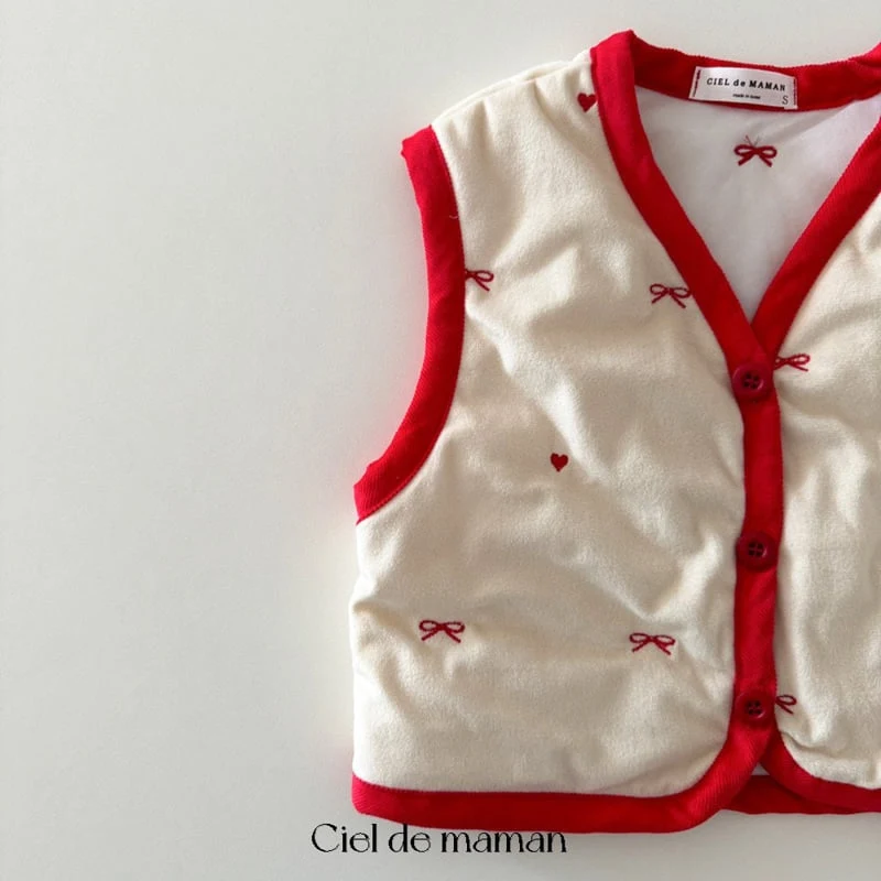 Ciel De Maman - Korean Baby Fashion - #smilingbaby - Cozy Ribbon Vest Set - 3