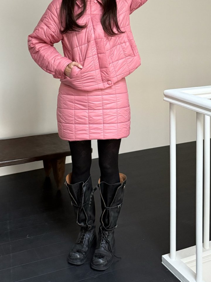 Dailyjud - Korean Women Fashion - #vintagekidsstyle - Collect Quilted Set-up Skirt - 9