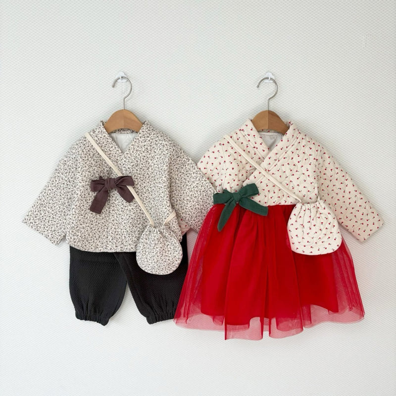 Dazzling - Korean Baby Fashion - #babyboutique - Camellia Winter Hanbok Set - 8