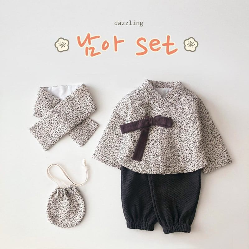 Dazzling - Korean Baby Fashion - #babyoutfit - Winter Hanbok Set - 4