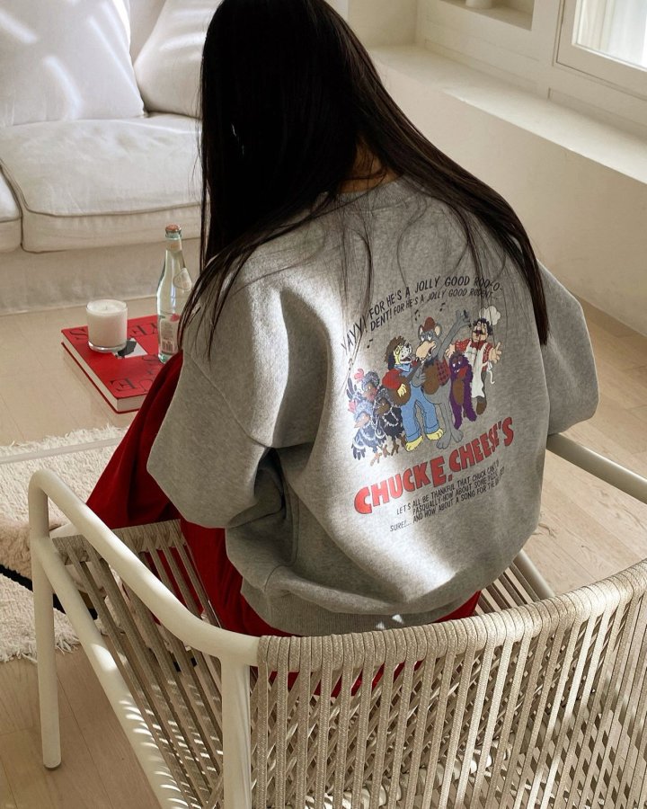 Diana - Korean Women Fashion - #momslook - Cheese Sweatshirts - 12