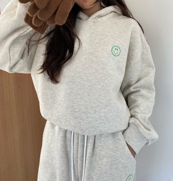 Diana - Korean Women Fashion - #shopsmall - Smile Embroidery Hoody - 5