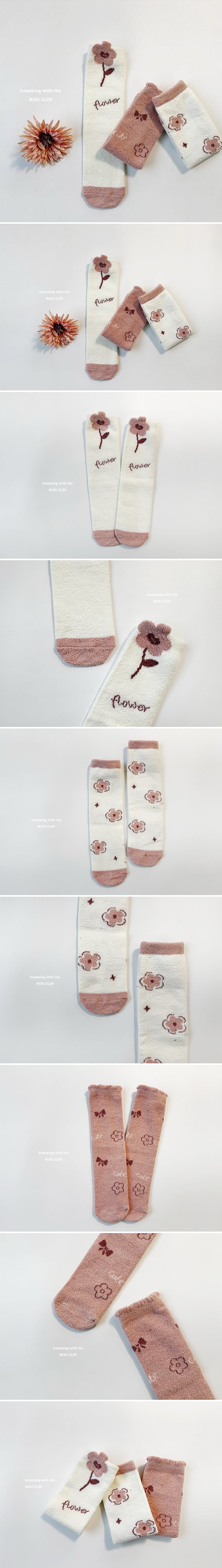 Dominico - Korean Children Fashion - #childofig - Flower Sleep Socks (set of 3)