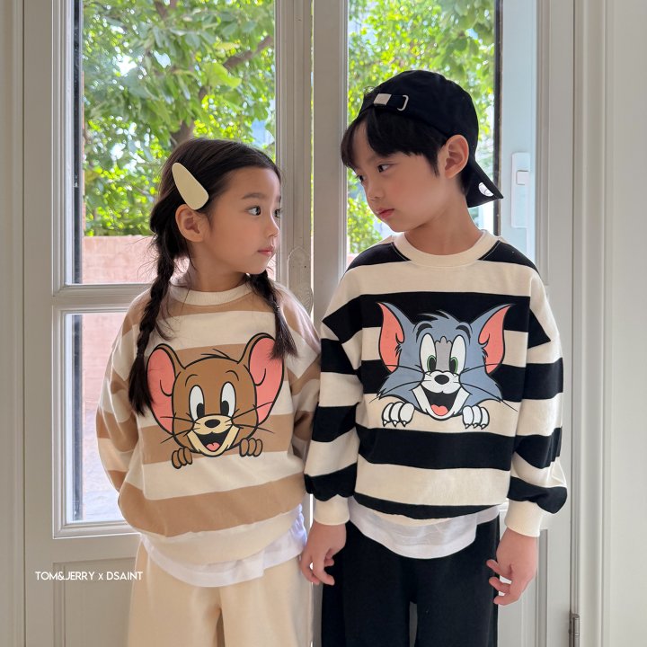 Dsaint - Korean Baby Fashion - #babyootd - Peep Stripe Fleece Top Bottom Set - 9