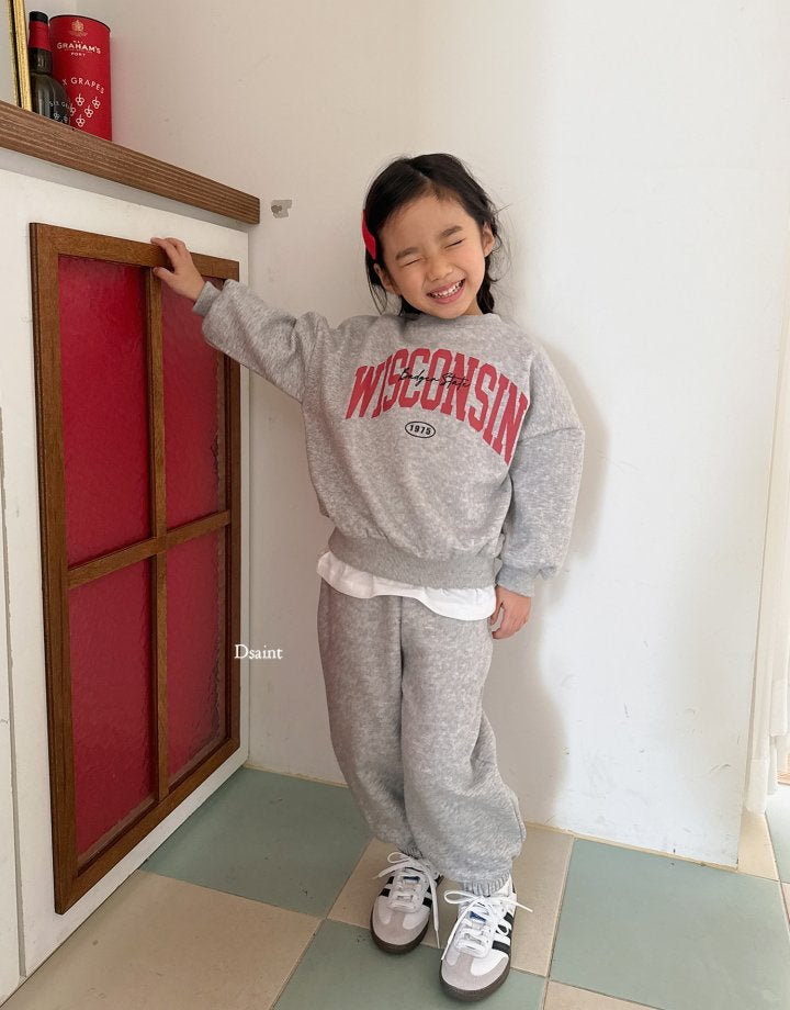 Dsaint - Korean Children Fashion - #Kfashion4kids - Wisconsin Fleece Jogger Set - 10