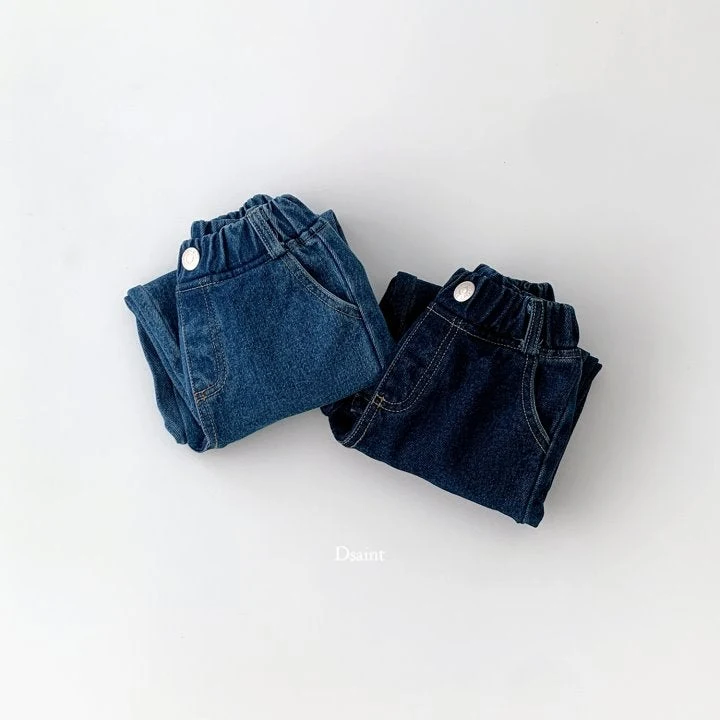 Dsaint - Korean Children Fashion - #Kfashion4kids - Must Fleece Wide Denim Pants - 3