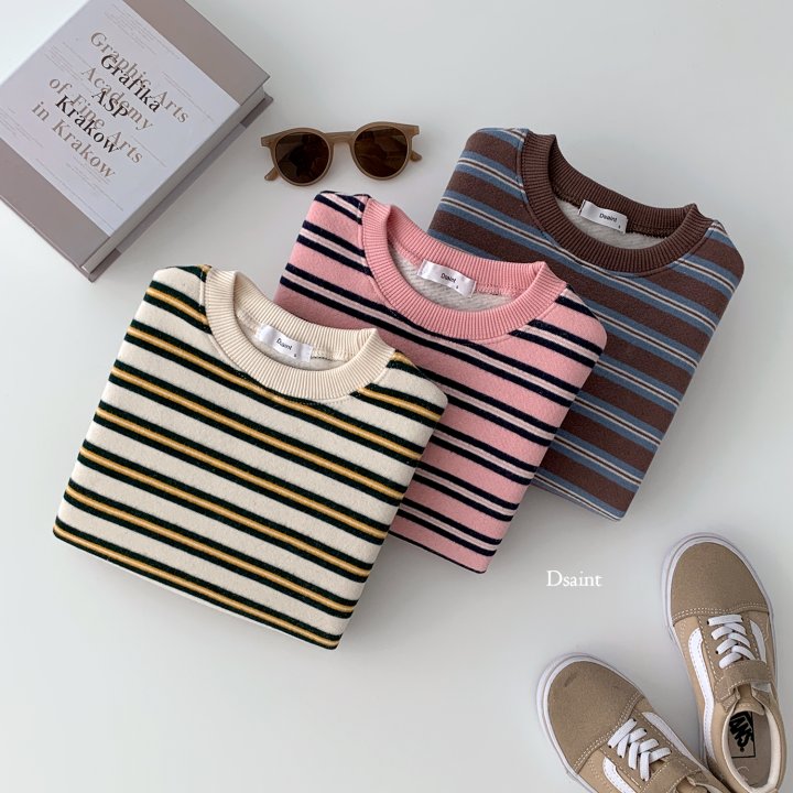 Dsaint - Korean Children Fashion - #Kfashion4kids - I Like Stripe Fleece Sweatshirts - 5