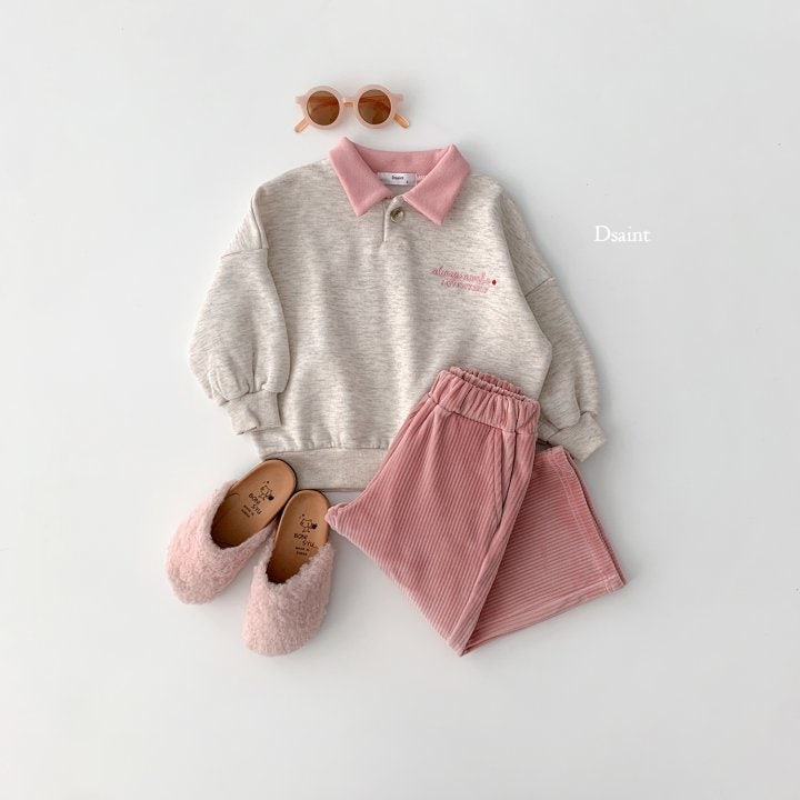 Dsaint - Korean Children Fashion - #childofig - Love Self Collar Fleece Sweatshirts - 5