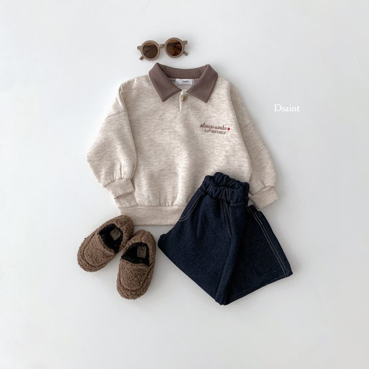 Dsaint - Korean Children Fashion - #childofig - Love Self Collar Fleece Sweatshirts - 6