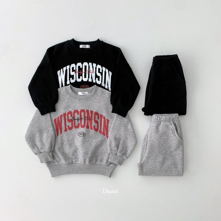 Dsaint - Korean Children Fashion - #childofig - Wisconsin Fleece Jogger Set - 2