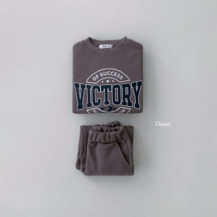 Dsaint - Korean Children Fashion - #stylishchildhood - Victory Wide Fleece Top Bottom Set - 4