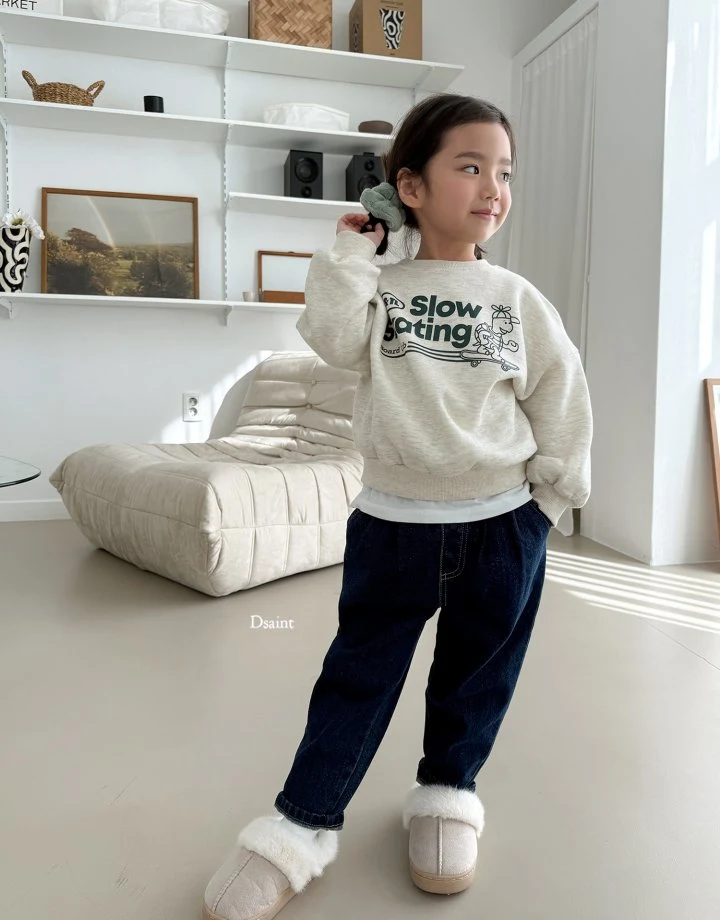 Dsaint - Korean Children Fashion - #childofig - Fashion Fleece Denim Baggy Pants - 12