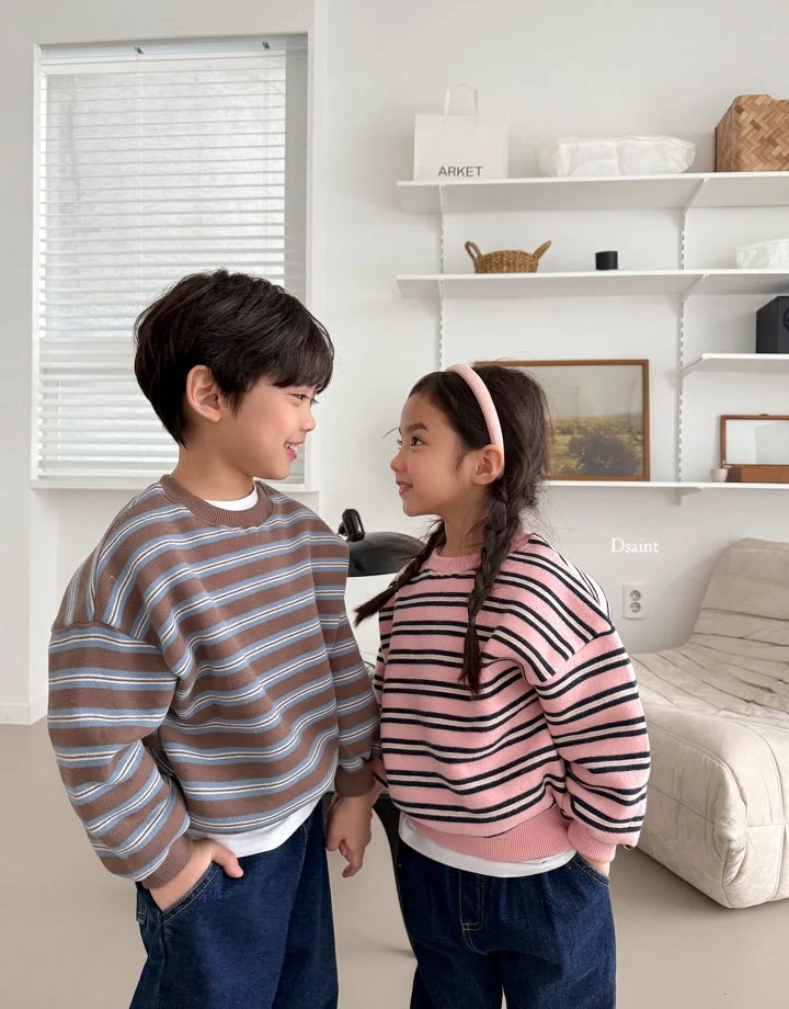 Dsaint - Korean Children Fashion - #childofig - I Like Stripe Fleece Sweatshirts - 11