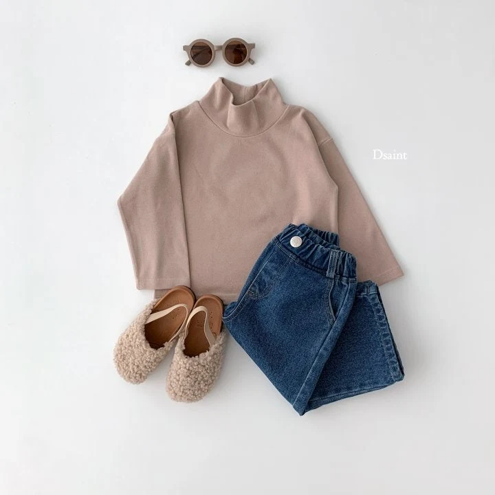 Dsaint - Korean Children Fashion - #designkidswear - Peach Fleece Turtleneck Tee - 6