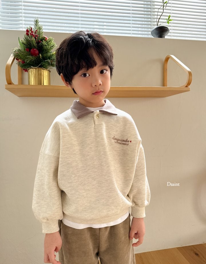 Dsaint - Korean Children Fashion - #discoveringself - Love Self Collar Fleece Sweatshirts - 9