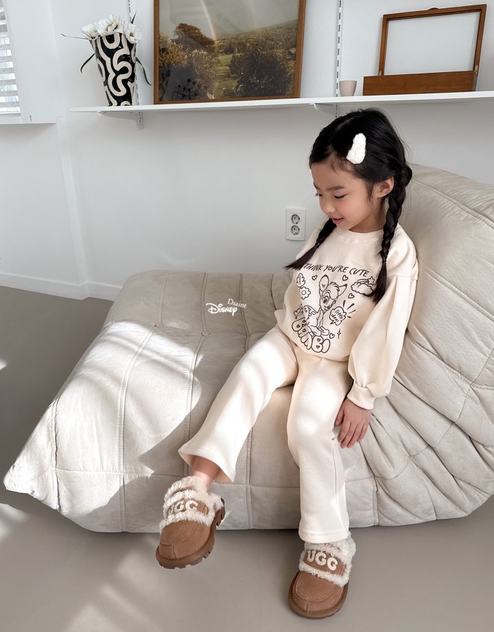 Dsaint - Korean Children Fashion - #discoveringself - Twinkle Bootcut Fleece Top Bottom Set - 9