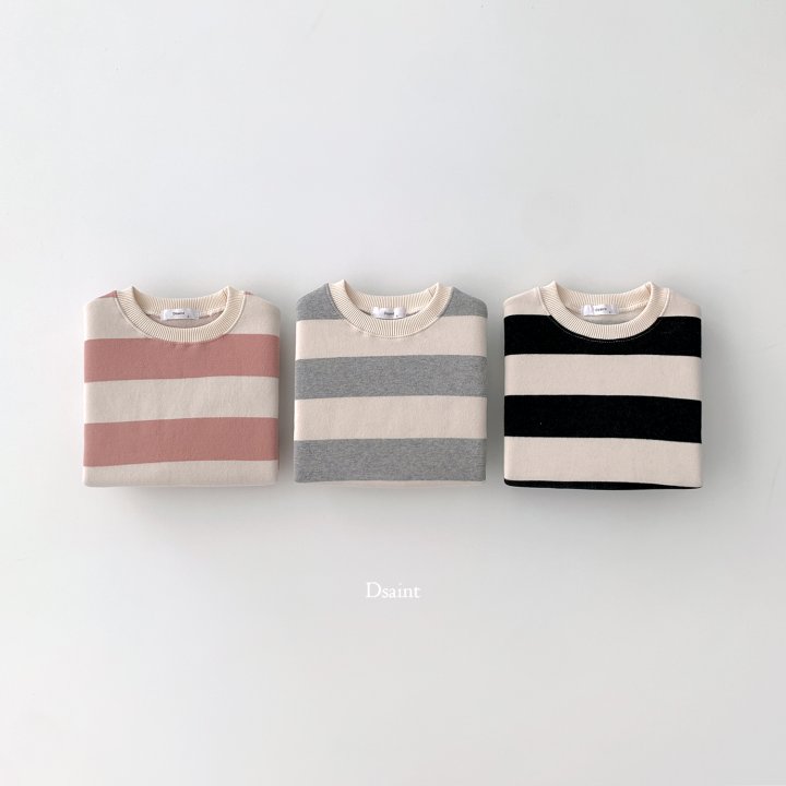 Dsaint - Korean Children Fashion - #discoveringself - Big Stripe Fleece Sweatshirts