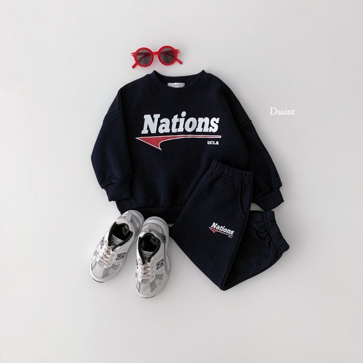 Dsaint - Korean Children Fashion - #fashionkids - Fleece Nations Jogger Set - 7