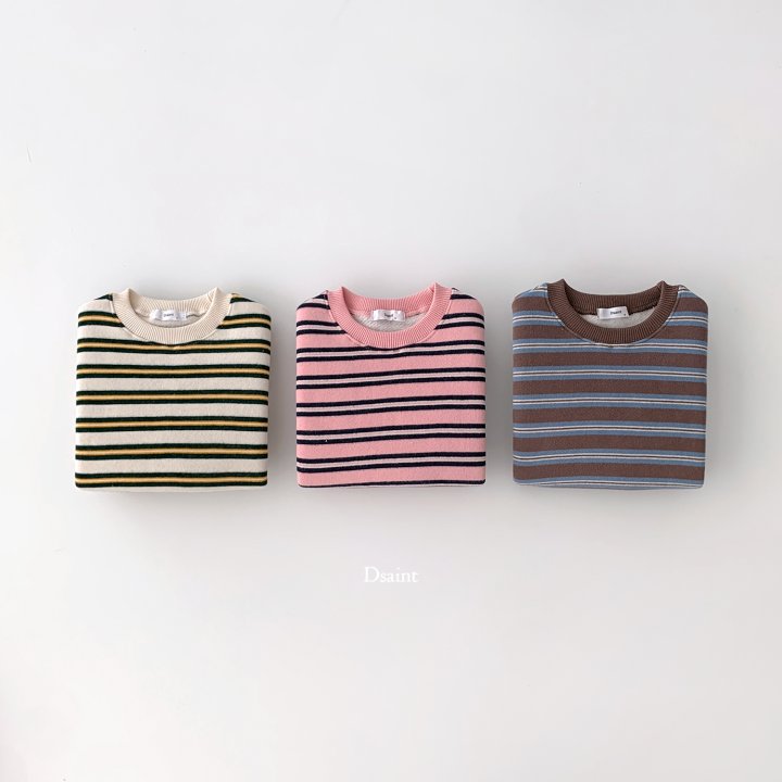 Dsaint - Korean Children Fashion - #fashionkids - I Like Stripe Fleece Sweatshirts